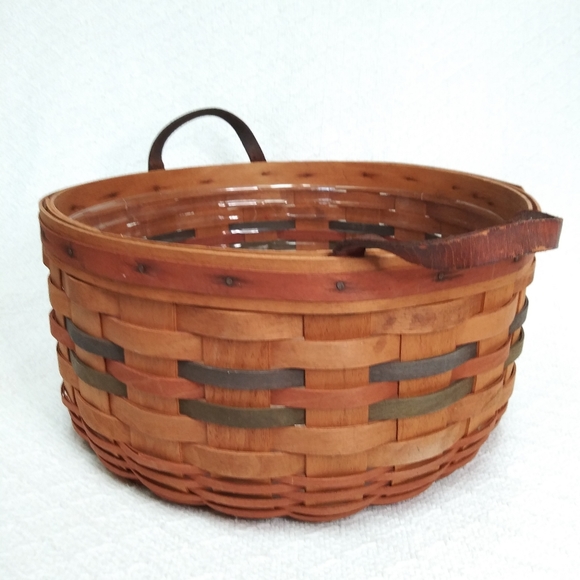 Longaberger Basket Handwoven w/ Leather Handles - Picture 2 of 8